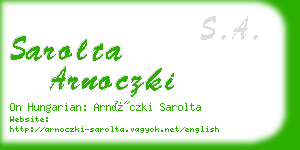 sarolta arnoczki business card