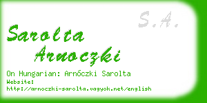 sarolta arnoczki business card
